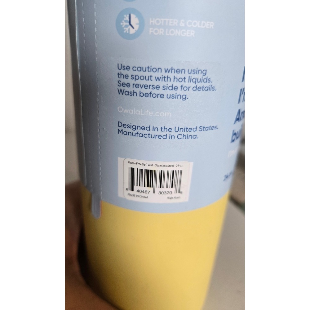 Owala FreeSip Twist 24oz Stainless Steel Water Bottle High Noon Yellow Pink - Picture 4 of 7